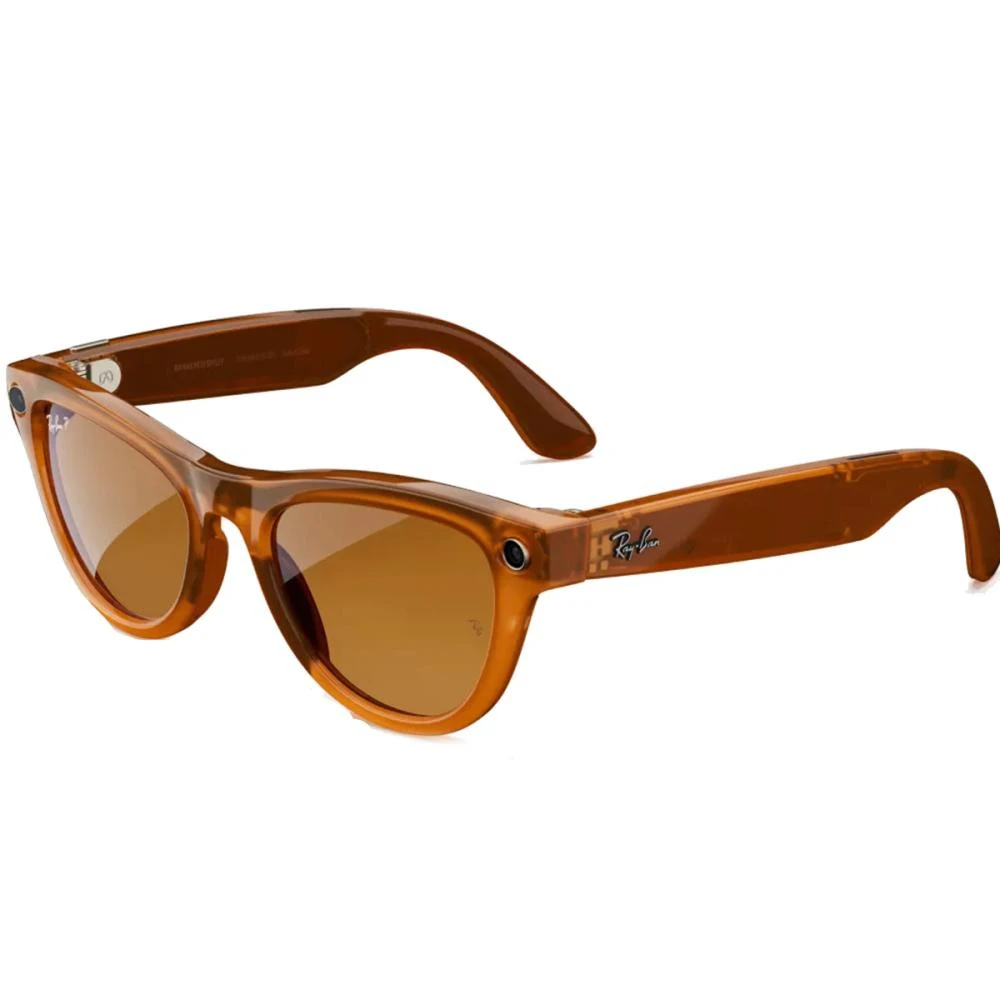 Ray-Ban Meta Skyler Standard - Shiny Caramel Transparent / Brown (RW4010 670683 52-20)