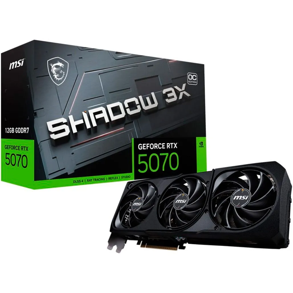Видеокарта MSI GeForce RTX 5070 12G SHADOW 3X OC (G5070-12S3C) (EU)