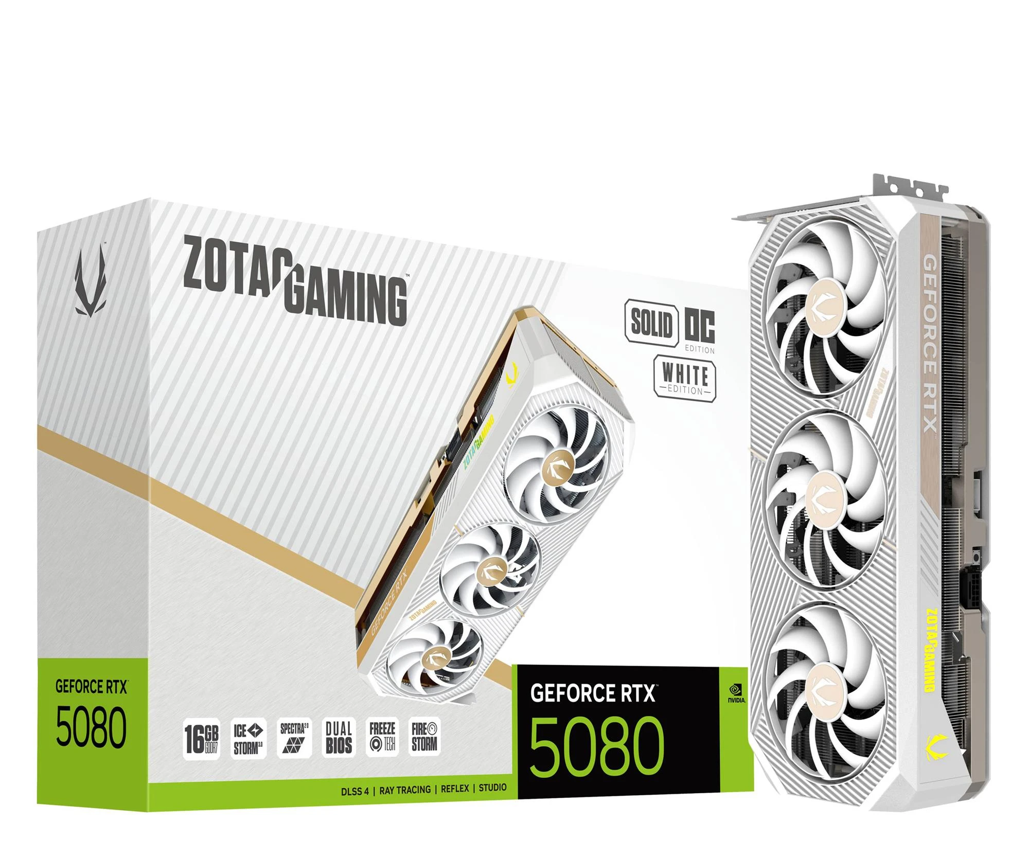 Видеокарта Zotac GeForce RTX 5080 Solid OC White 16GB GDDR7 DLSS4 (ZT-B50800Q-10P) EU