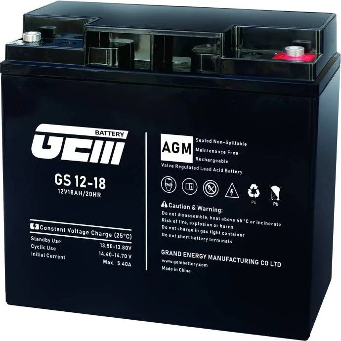 Акумуляторна батарея GEM BATTERY GS 12-18 (UA)