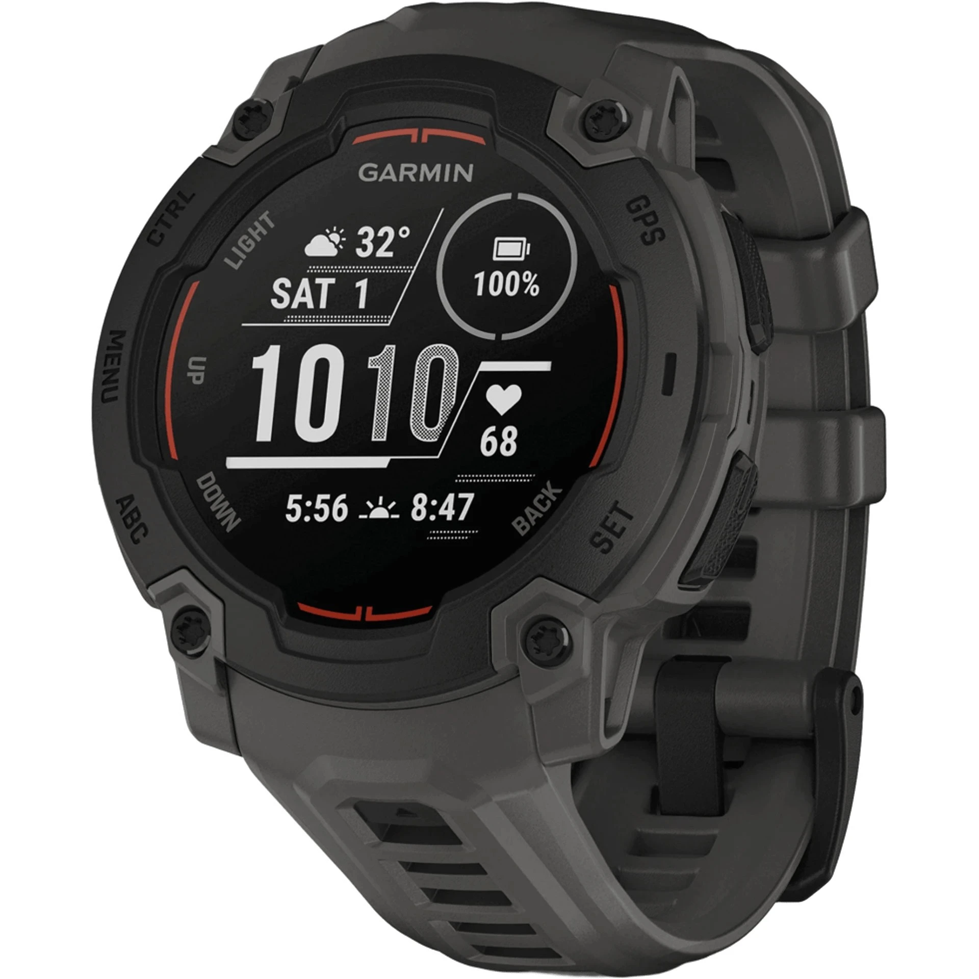 Смарт-годинники Garmin Instinct E 45 мм Чорні з силіконовим ремінцем Charcoal (010-02933-13)