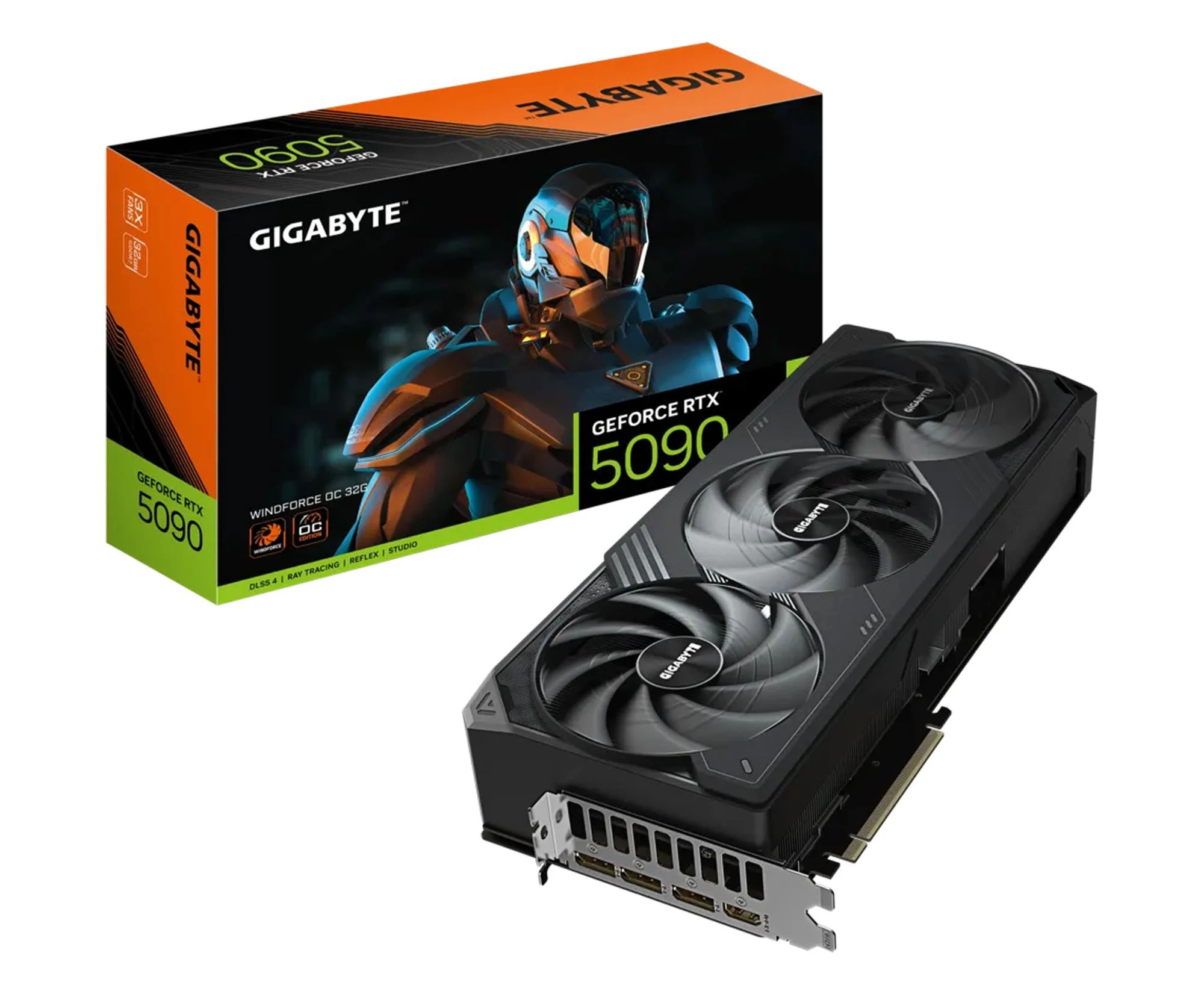 Відеокарта Gigabyte GeForce RTX 5090 Windforce OC 32GB GDDR7 DLSS4 (GV-N5090WF3OC-32GD) EU