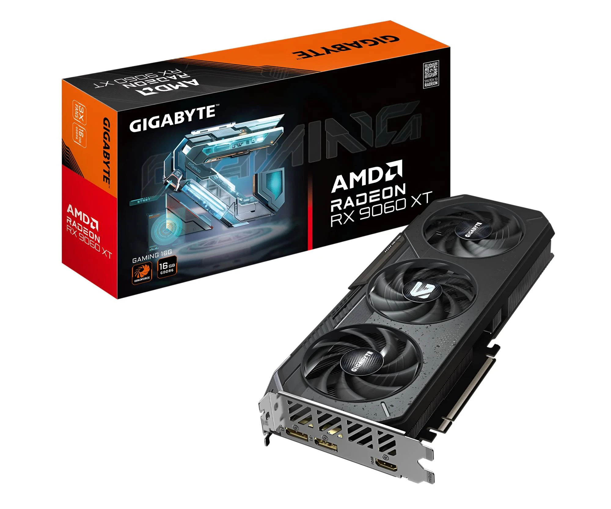 Відеокарта Gigabyte Radeon RX 9060 XT Gaming 16GB GDDR6 (GV-R9060XTGAMING-16GD) EU