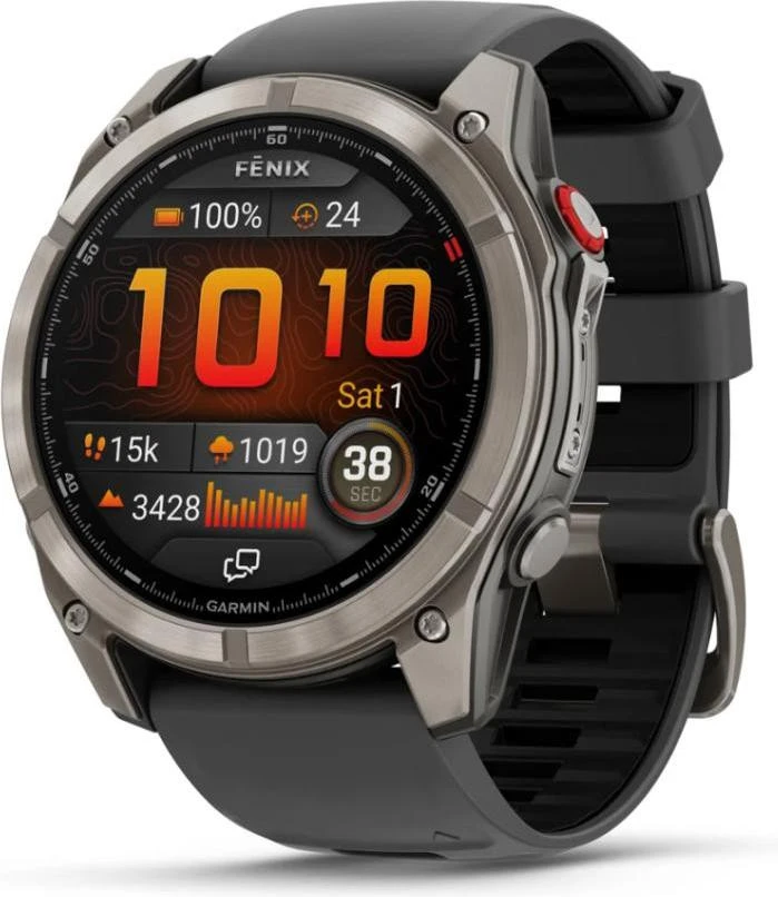 Garmin Fenix 8 Pro 51 mm AMOLED Titanium with Graphite/Black Silicone Band (010-03199-10/11)