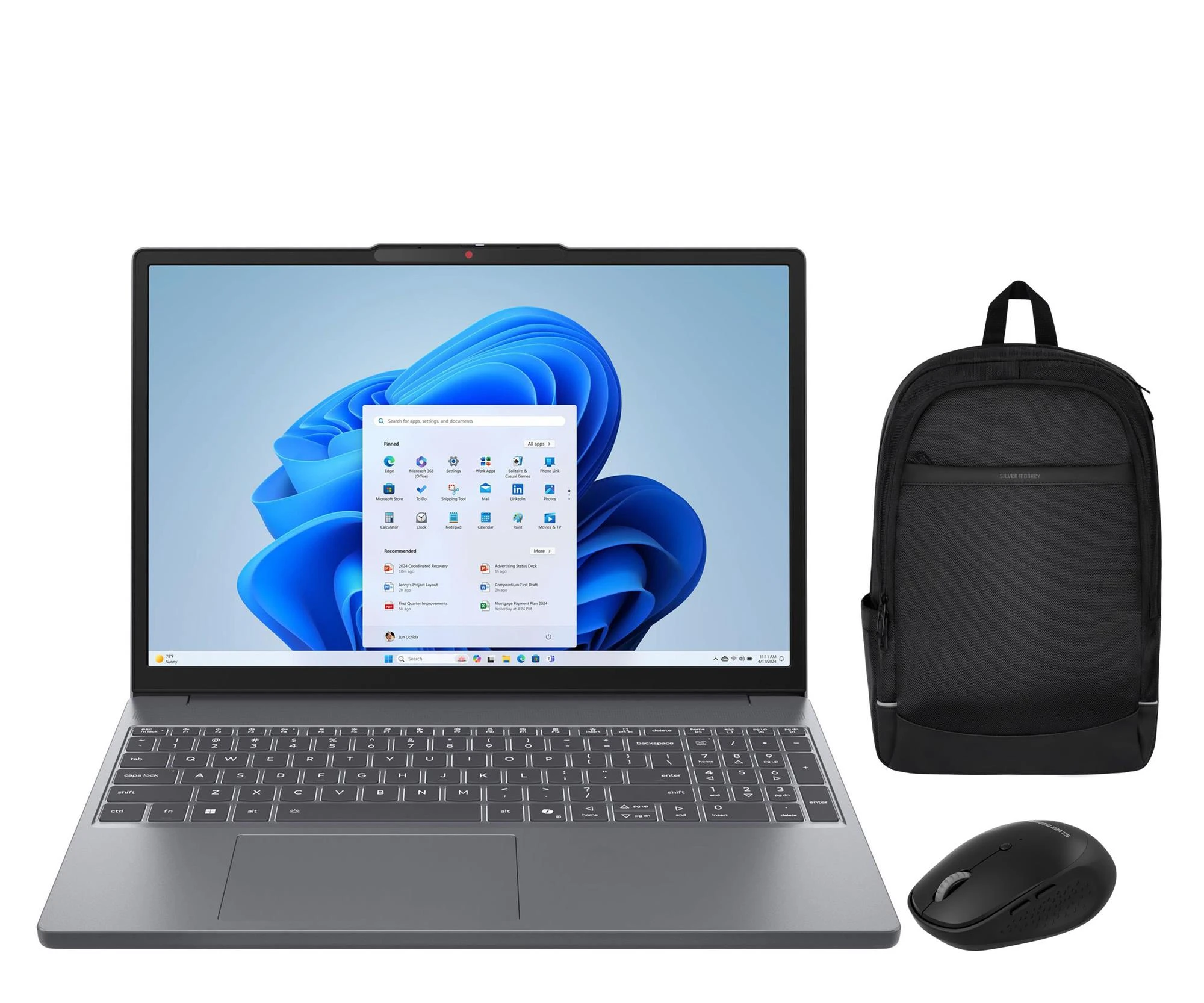 Ноутбук Lenovo IdeaPad Slim 3-15 Ryzen 5-7533HS/24GB/512GB/Win11 Zestaw (83K7004APB)