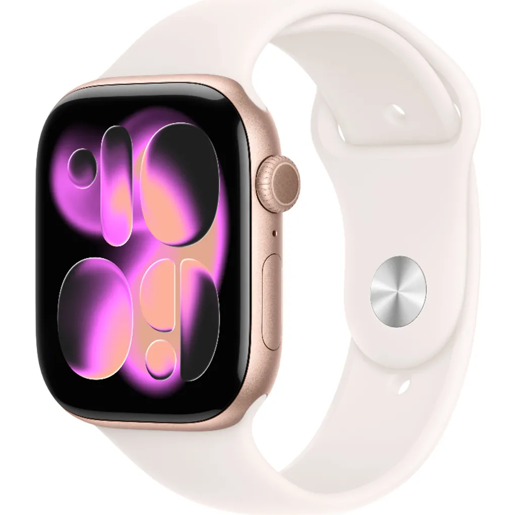 Часы Apple Watch Series 11 GPS 46mm Rose Gold Alu. Case w. Light Blush S. Band - S/M (MEV64)