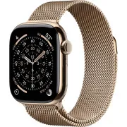 Apple Watch Series 11 GPS + Cellular 42mm Gold Tit. Case w. Gold Milanese Loop (MF8Y4)
