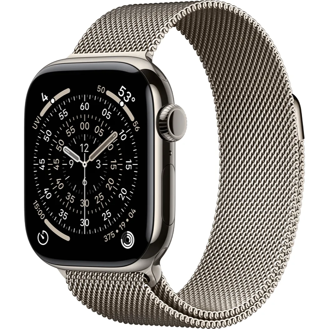Годинники Apple Watch Series 11 GPS + Cellular 42mm Natural Tit. Case w. Natural Milanese Loop (MF8P4)
