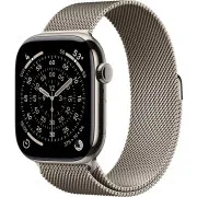 Apple Watch Series 11 GPS + Cellular 46mm Natural Tit. Case w. Natural Milanese Loop - M/L (MFD04)