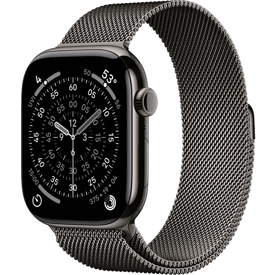 Годинники Apple Watch Series 11 GPS + Cellular 46mm Slate Tit. Case w. Slate Milanese Loop - M/L (MFD44)