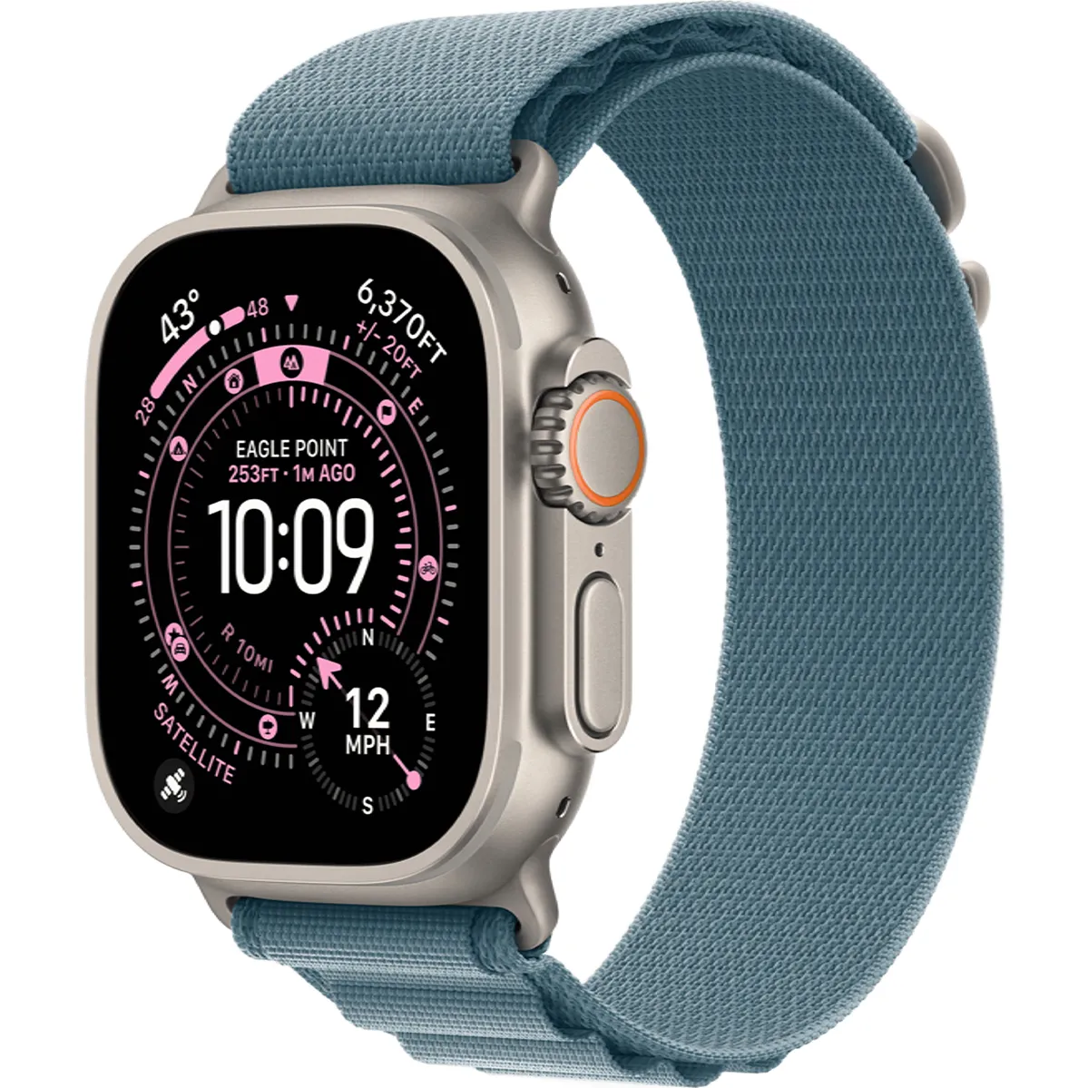 Годинники Apple Watch Ultra 3 GPS + Cellular 49mm Natural Tit. Case w. Light Blue Alpine Loop - Small (MEWK4)