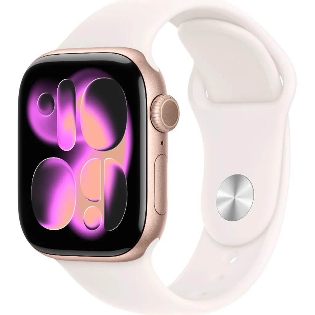 Часы Apple Watch Series 11 GPS 42mm Rose Gold Alu. Case w. Light Blush S. Band - M/L (MEU44)