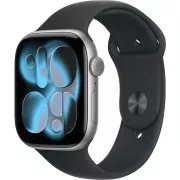 Apple Watch Series 11 GPS 46mm Space Grey Alu. Case w. Black S. Band - S/M (MEV04)
