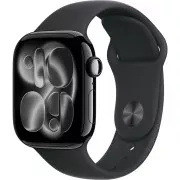 Apple Watch Series 11 GPS + Cellular 42mm Jet Black Alu. Case w. Black S. Band - S/M (MF834)