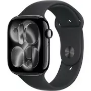 Apple Watch Series 11 GPS + Cellular 46mm Jet Black Alu. Case w. Black S. Band - S/M (MFC24)