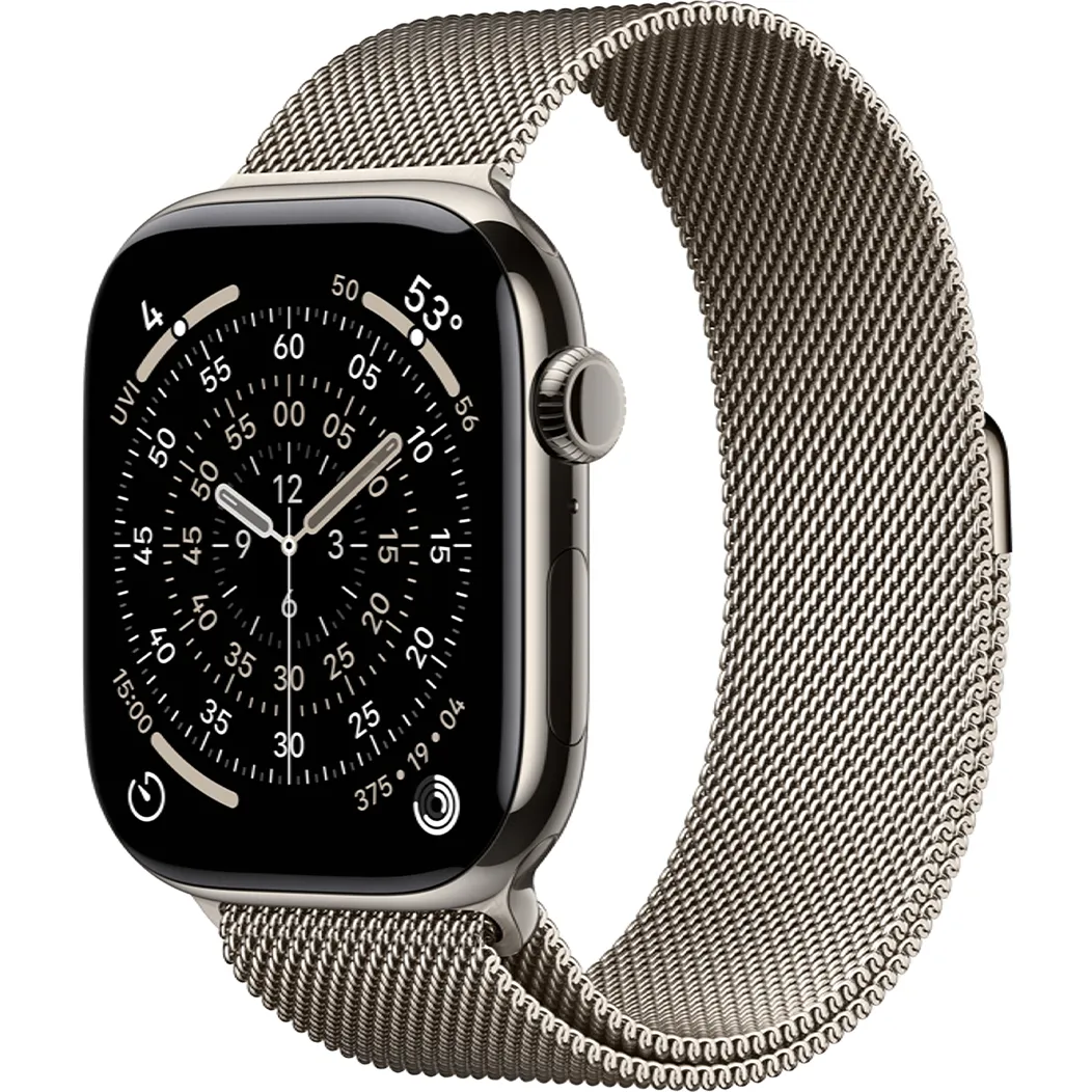 Часы Apple Watch Series 11 GPS + Cellular 46mm Natural Tit. Case w. Natural Milanese Loop - M/L (MFD04)
