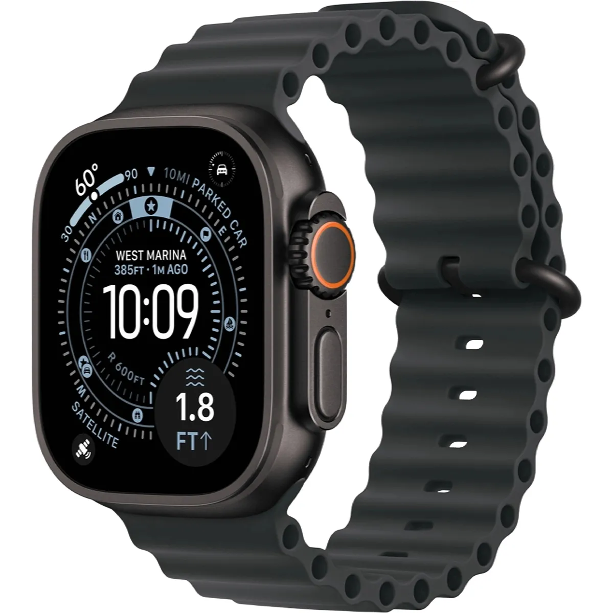 Годинники Apple Watch Ultra 3 GPS + Cellular 49mm Black Tit. Case w. Black Ocean Band (MF0J4)