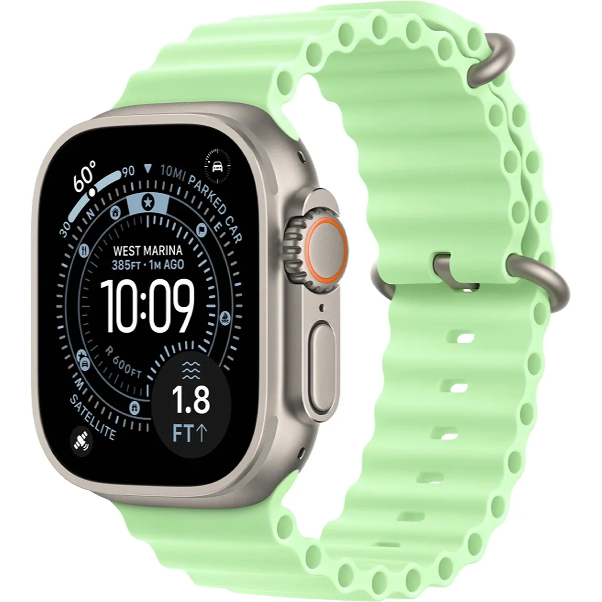 Годинники Apple Watch Ultra 3 GPS + Cellular 49mm Natural Tit. Case w. Neon Green Ocean Band (MF1V4+MGCF4)