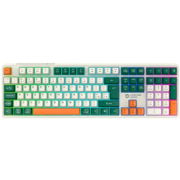 Клавіатура Canyon Shadder GKW-11 RGB Silent Wireless/Bluetooth/USB UA White (CND-SKBW11) (UA)