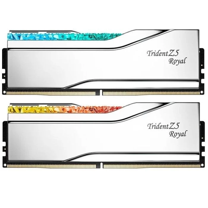 Оперативна пам'ять DDR5 64GB (2x32GB) 6400 MHz Trident Z5 Royal Silver G.Skill (F5-6400J3239G32GX2-TR5S) (UA)