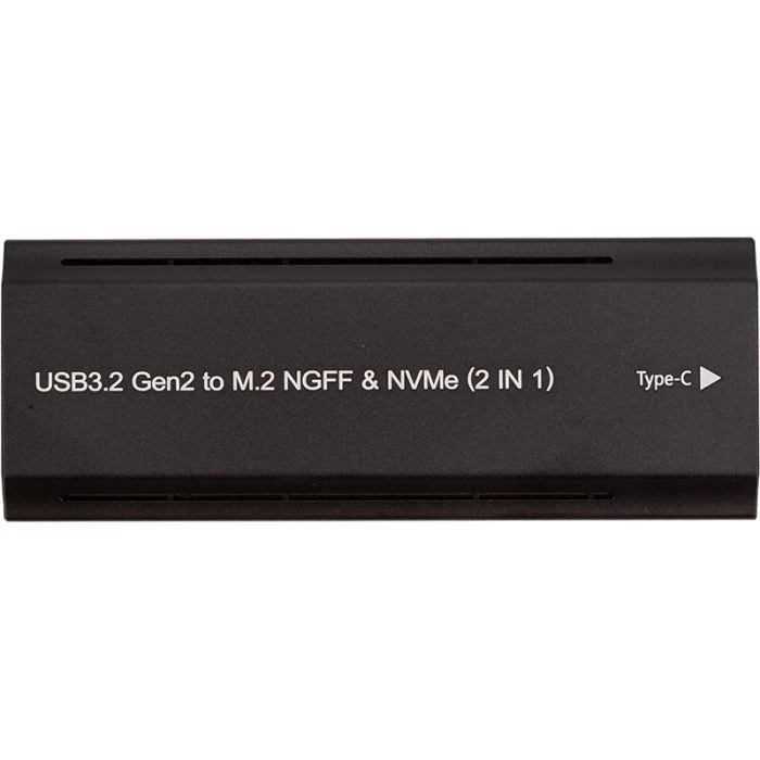 Карман для диска Карман зовнішній PowerPlant SSD M.2 PCIe NGFF/NVMe USB3.2, 20Gbps, RGB (HC380527) (UA)