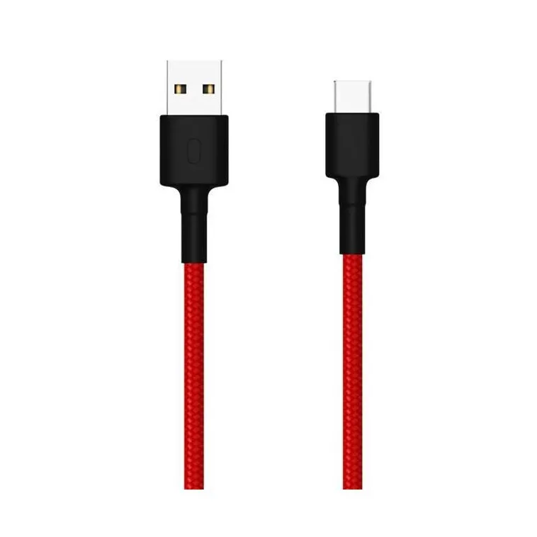Дата кабель USB 2.0 AM to USB-C 1.0m Braide red Xiaomi (435419) (UA)