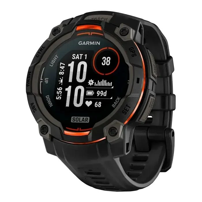 Garmin Instinct 3, 45mm, Solar, Black Bezel with Black Band, GPS смарт-годинник (010-02934-00) (UA)