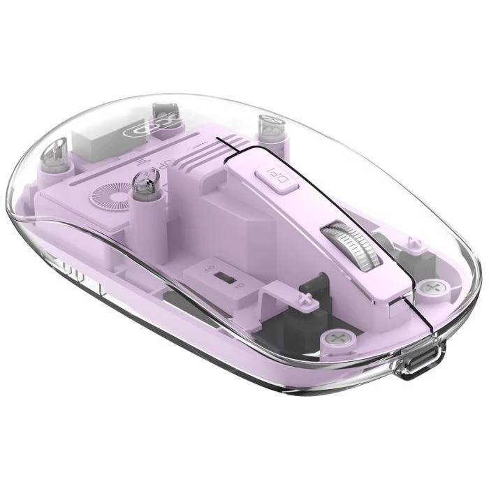 Миша XO M12 Wireless Transparent/Pink (M12 Purple) (UA)