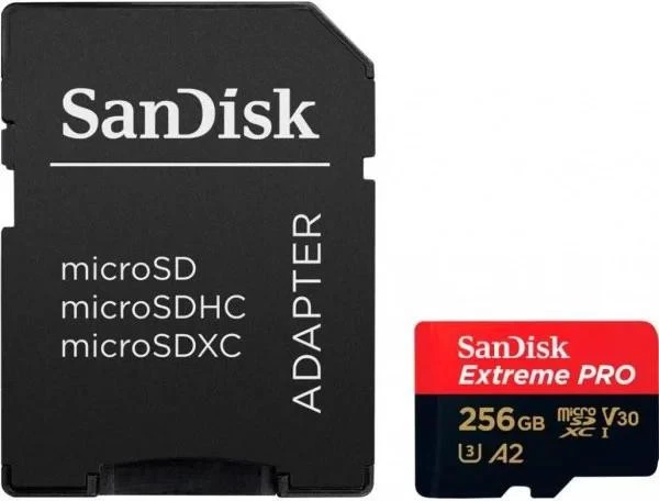 Карта пам'яті microSDXC SanDisk 256 GB microSDXC UHS-I U3 Extreme Pro + SD Adapter (SDSQXCD-256G-GN6MA)