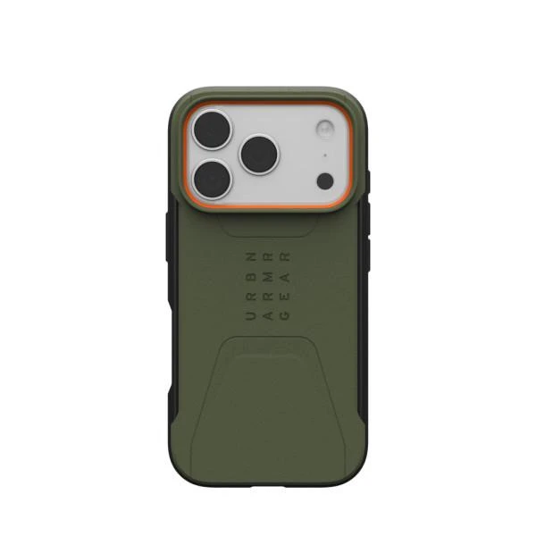 Чохол для смартфона URBAN ARMOR GEAR iPhone 17 Pro, Civilian MagSafe, Olive/Orange (114545117297) (UA)