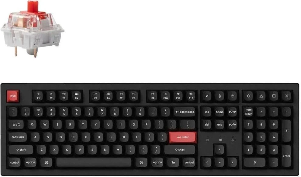 Клавіатура Keychron K10 PRO 100 Key K pro Red White Led Black (K10P-A1-UA) (UA)