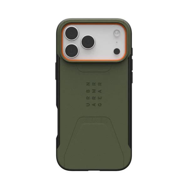 Чохол для смартфона URBAN ARMOR GEAR iPhone 17 Pro Max, Civilian MagSafe, Olive/Orange (114546117297) (UA)