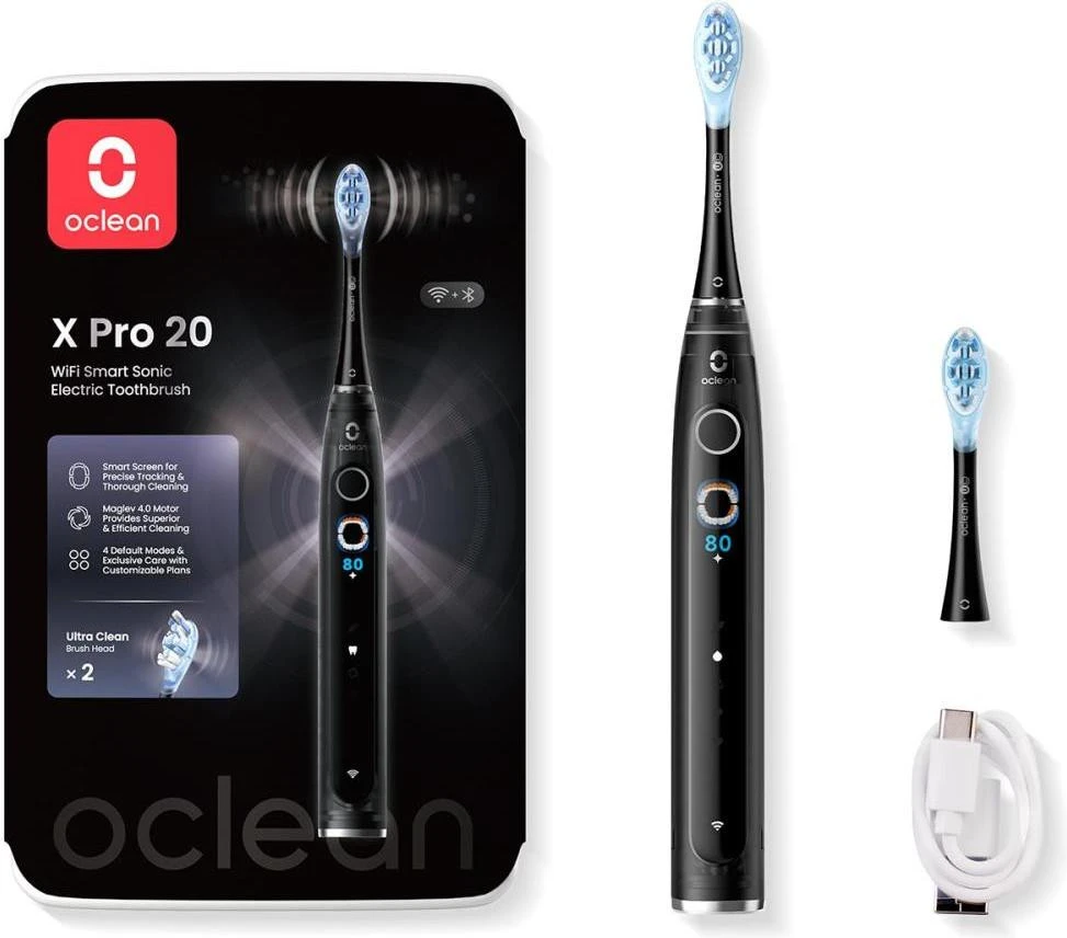 Електрична зубна щітка Xiaomi Oclean X Pro 20 Smart Sonic Electric Toothbrush Black (6970810556940)