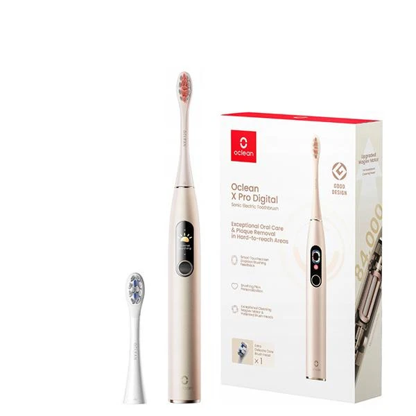 Електрична зубна щітка Xiaomi Oclean X Pro Digital Smart Sonic Electric Toothbrush Champagne Gold (6970810552553)