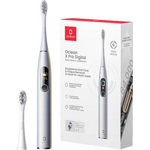 Електрична зубна щітка Xiaomi Oclean X Pro Digital Smart Sonic Electric Toothbrush Glamour Silver (6970810552560)