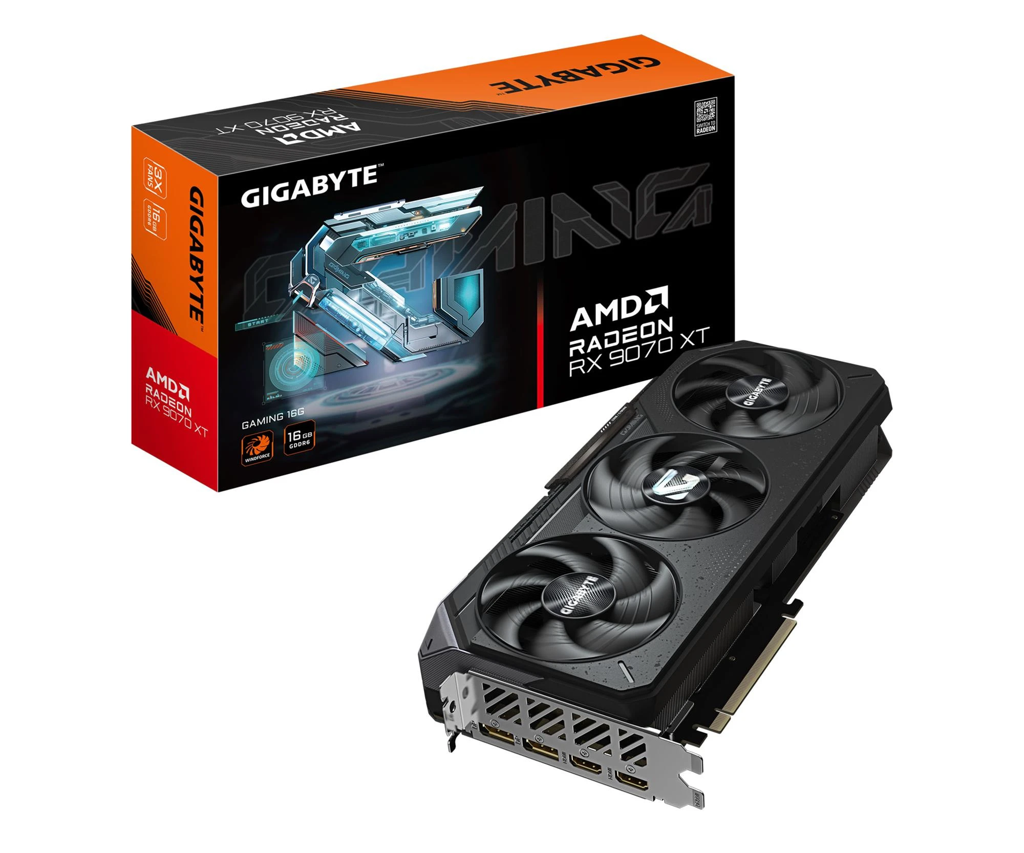 Видеокарта Gigabyte Radeon RX 9070 XT Gaming 16GB GDDR6 (GV-R9070XTGAMING-16GD) EU