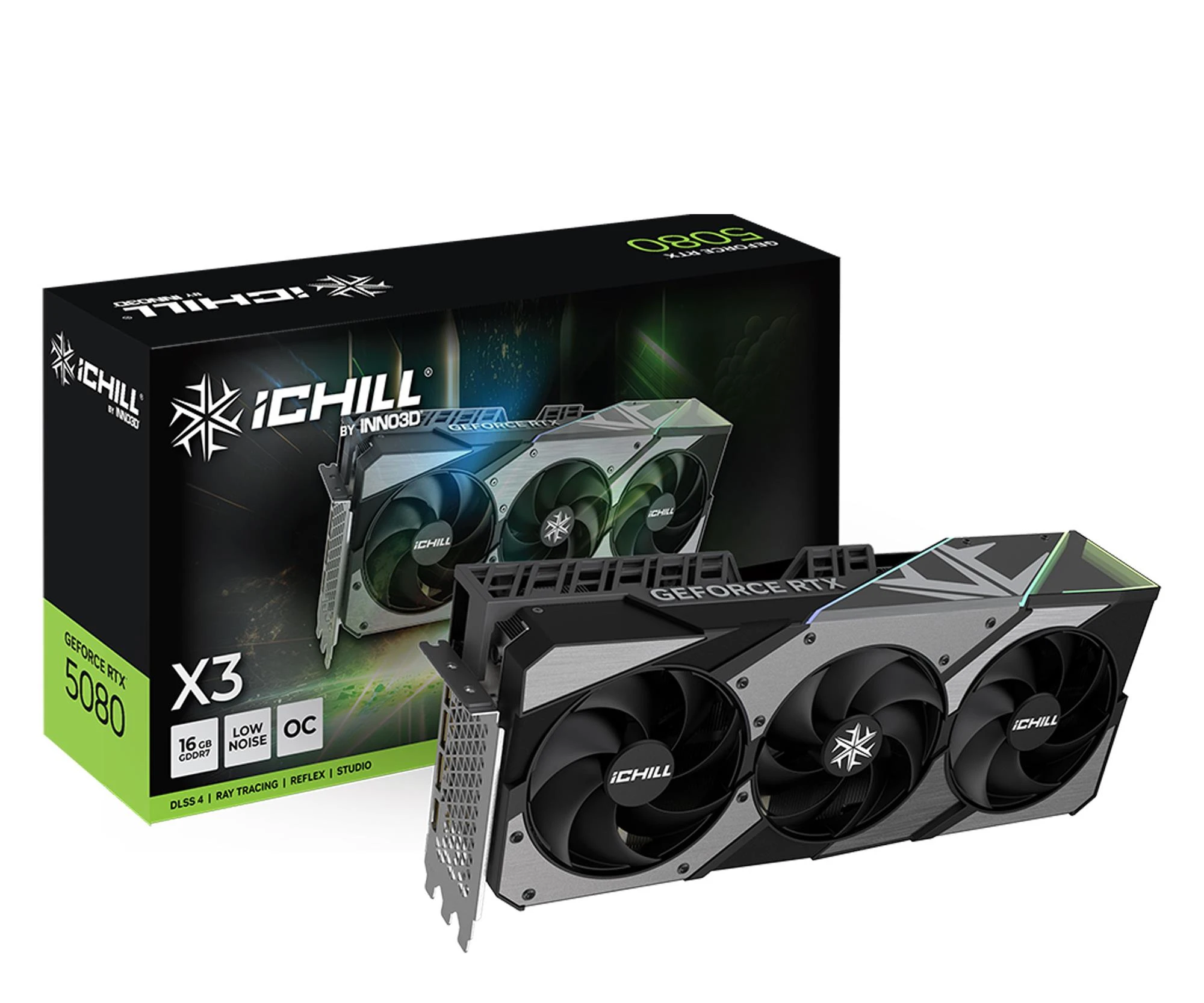 Відеокарта INNO3D GeForce RTX 5080 iChill X3 V2 16GB GDDR7 DLSS4 (C50803-16D7X-176069R) EU
