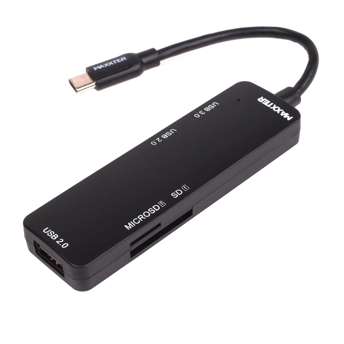 USB-хаб Maxxter USB Type-C 5-в-1 Black (HU3C-3PTF-01) (UA)