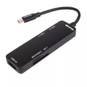USB-хаб Maxxter USB Type-C 5-в-1 Black (HU3C-3PTF-01) (UA)