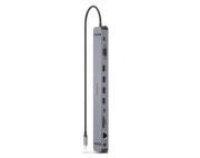 USB-хаб REAL-EL CQ-1000 USB3.0х3/USB-C/HDMI/VGA/RJ45/SD/TF/3.5 mm audio, 0.4m, Space Grey (EL123110005) (UA)