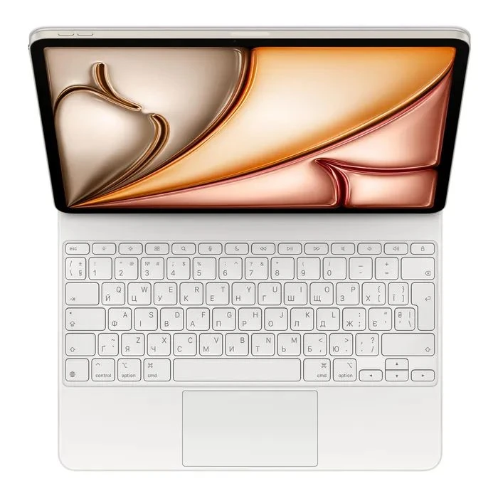 Чохол для планшета Apple Magic Keyboard for iPad Air 13-inch (M3) - український - білий, Модель A3340 (MDFW4UA/A) (UA)