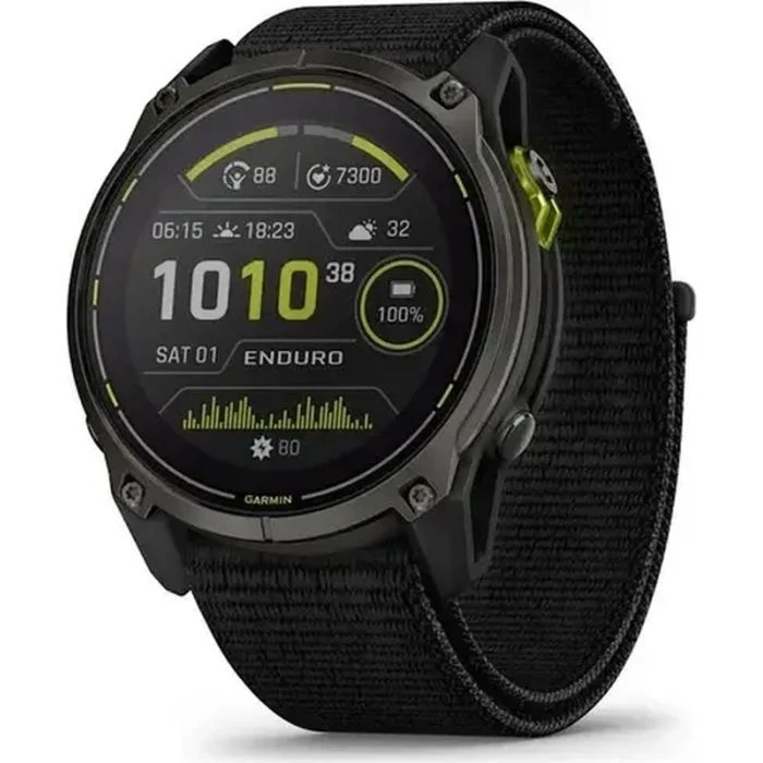 Смарт-годинники Garmin Enduro 3, Crbn Gry DLC Ti з Чорним Спортивним Ремінцем, GPS (010-02751-01) (UA)