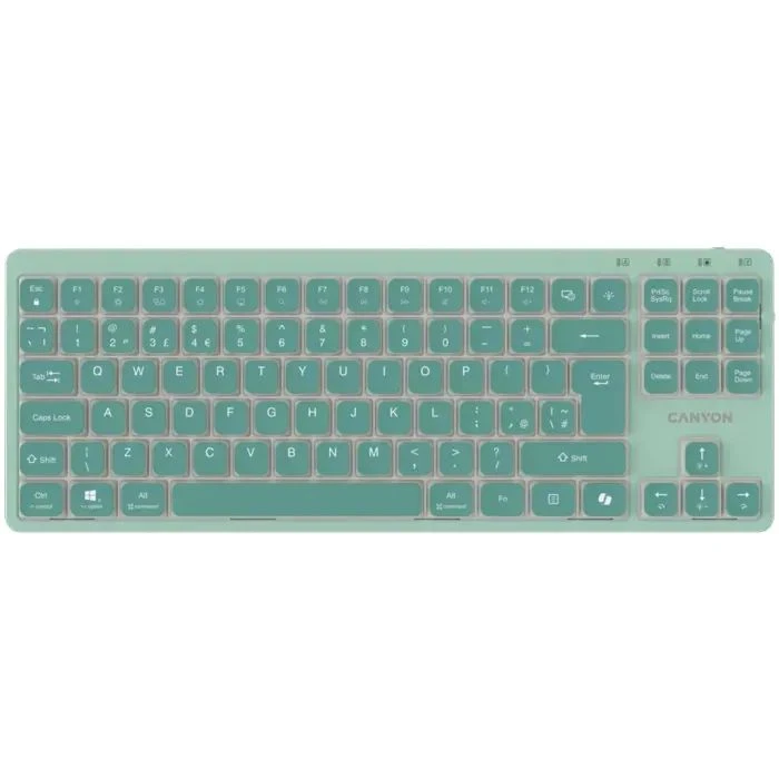 Клавіатура Canyon OnType 10 TKL Mechanical Silent Low-profile USB UA Green (CNS-HKB10GR) (UA)