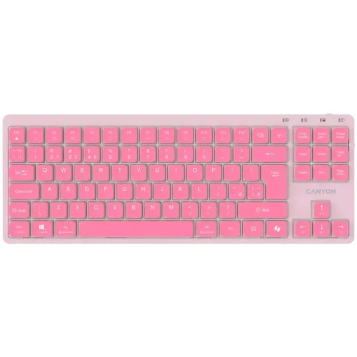 Клавиатура Canyon OnType 10 TKL Mechanical Silent Low-profile USB UA Pink (CNS-HKB10P) (UA)