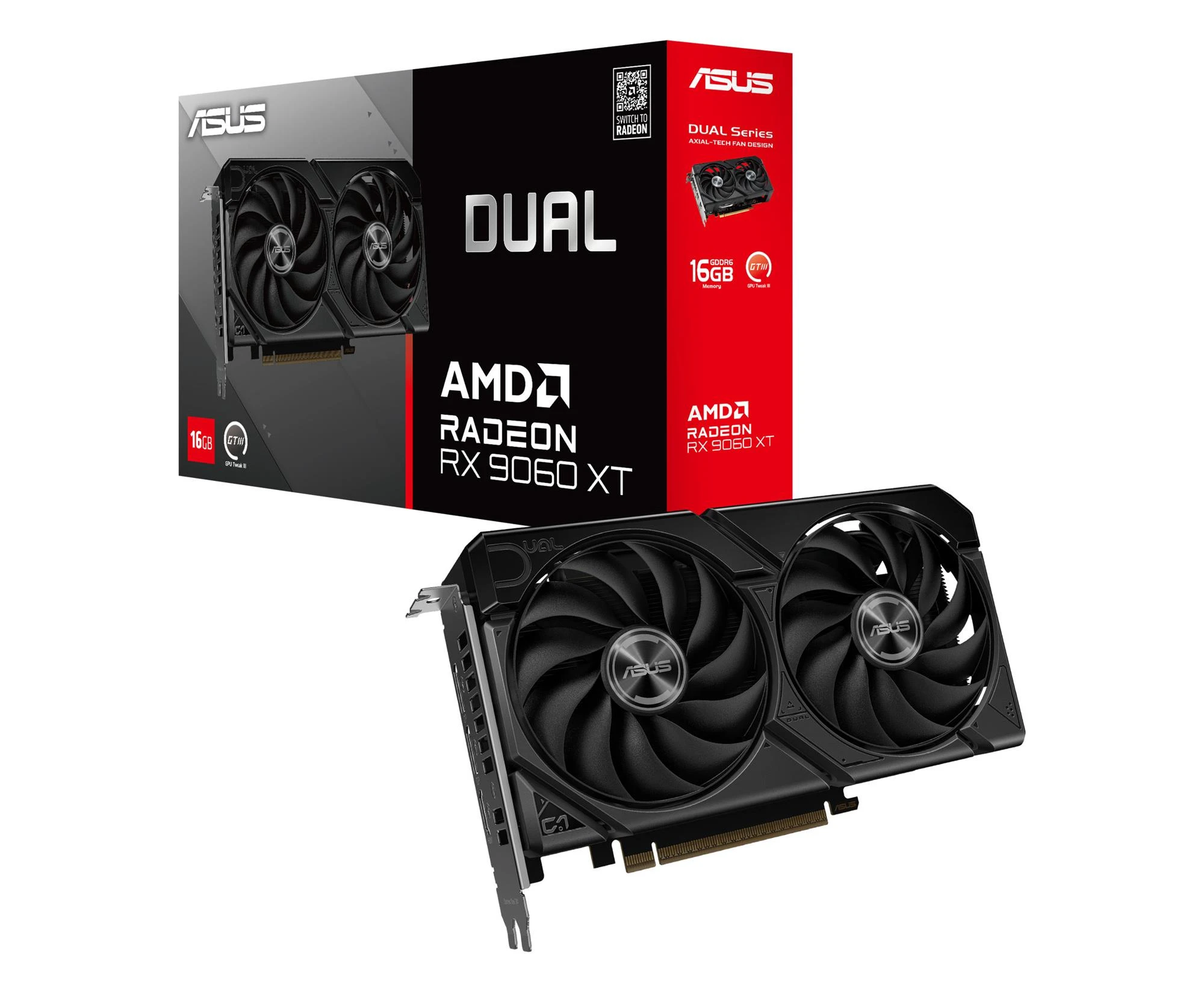 Відеокарта ASUS Radeon RX 9060 XT Dual 16GB GDDR6 (DUAL-RX9060XT-16G) EU