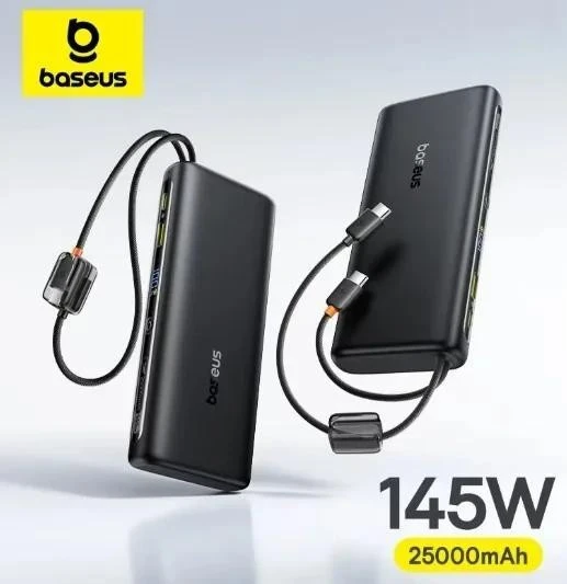 Мобильная батарея Baseus Enerfill FC41 145W 25000mAh Black (E0028H, E0028H01) (UA)