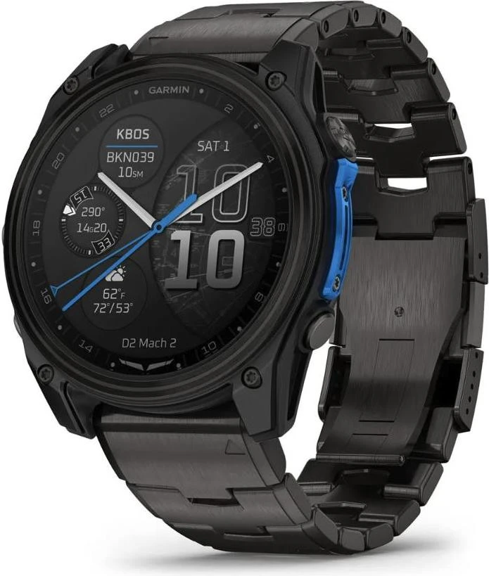 Garmin D2 Mach 2 51mm Carbon Gray DLC Titanium w. Vented Titanium Bracelet (010-02905-31) (UA)