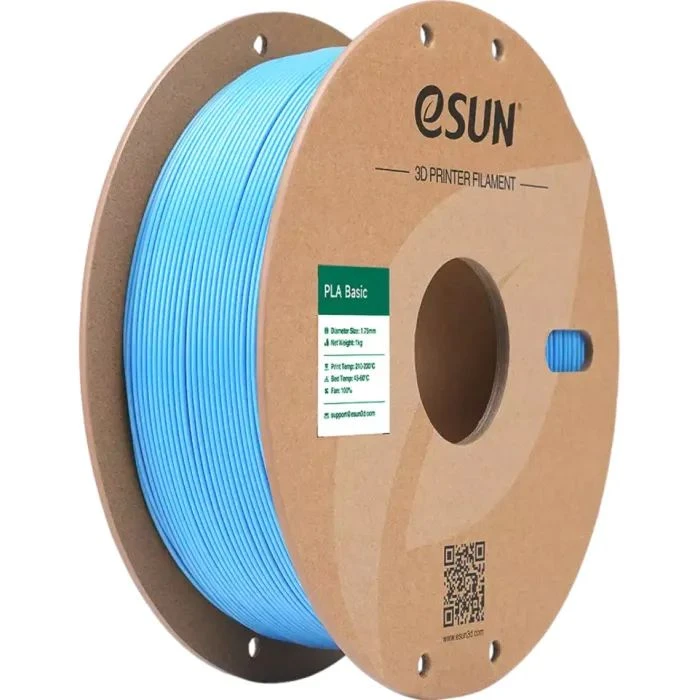 Пластик для 3D-принтера eSUN PLA BASIC 1,75mm LIGHT BLUE 1kg (PLA-BASIC175Q-U1P1) (UA)