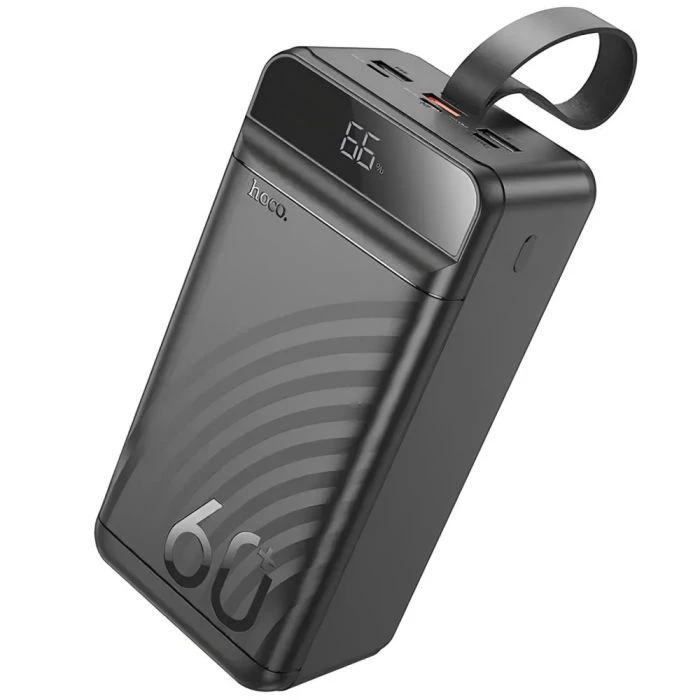 Мобільна батарея HOCO 60000mAh Element PD/20W, QC/22.5W, LED Lamp, Black (J123C / 714736) (UA)