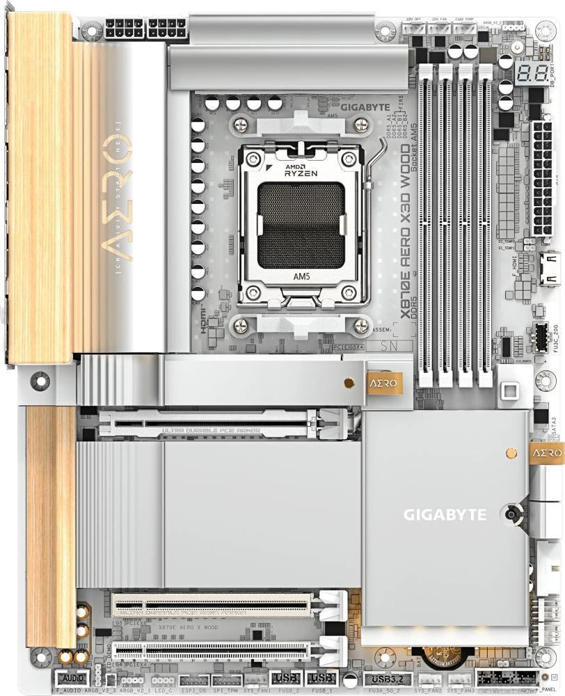 Материнська плата GIGABYTE X870E AERO X3D WOOD (UA)